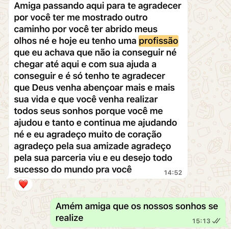 Feedback de aluna